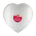 Funcakes - Cake Drum Coeur Silver - 33CM