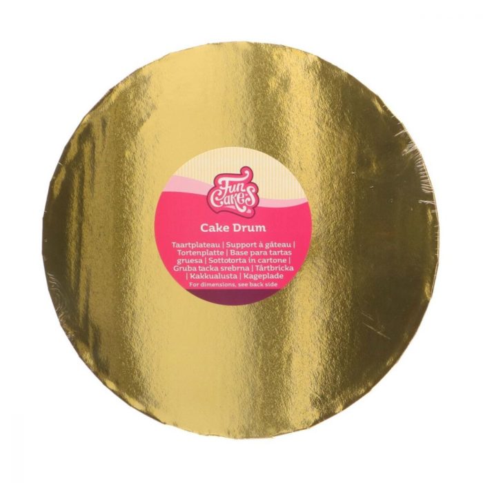 Funcakes - Cake Drum Rond Shiny Gold - 25cm