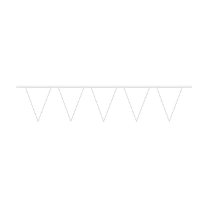 Amscan - Guirlande - Fanions - 10mX32cm - Blanc Givré