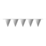 Amscan - Guirlande - Fanions - 10mX32cm - Silver Brillant