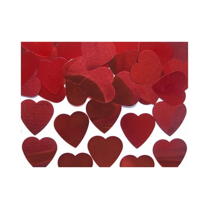 PartyDeco - Confetti Coeurs Rouge 2.5cm - 10gr