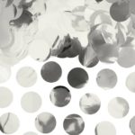 PartyDeco - Cercles de confettis - argent,  2.5cm - 15g
