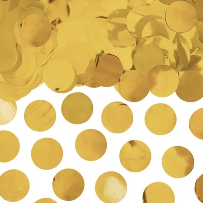 PartyDeco - Cercles de confettis - doré,  2.5cm - 15g