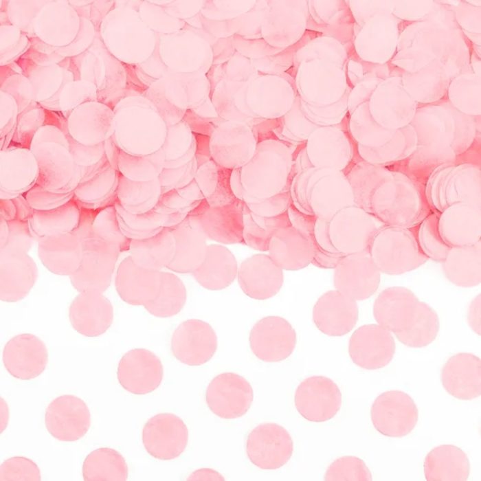 PartyDeco - Confettis Cercles, rose clair, papier - 1.6cm - 15g