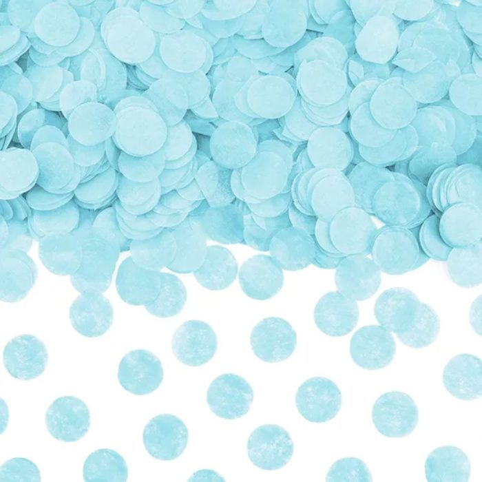 PartyDeco - Confettis Cercles, bleu clair, papier - 1.6cm - 15g