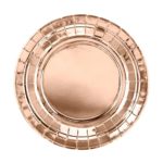 PartyDeco - Assiettes rondes, or rose, 18cm