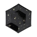 PartyDeco - Assiettes noires dorés 20cm
