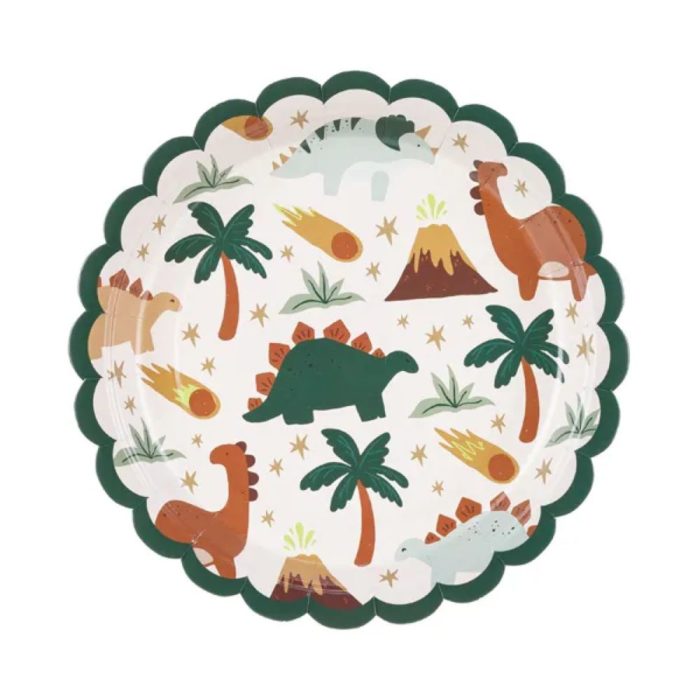 PartyDeco - Assiettes Dinosaures, 18 cm