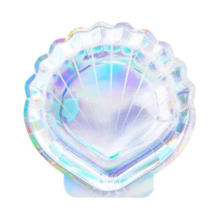 PartyDeco - Assiettes Coquillage iridescent 18cm