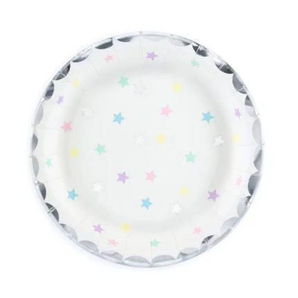 PartyDeco - Assiettes Etoiles Pastel - 18cm