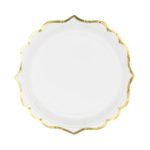 PartyDeco - Assiettes Blanc Bordure Doré - 18cm