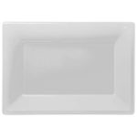 Amscan - Assiette de Service 3pcs - 32x23cm blanc ou noir