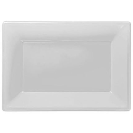 Amscan - Assiette de Service 3pcs - 32x23cm blanc ou noir