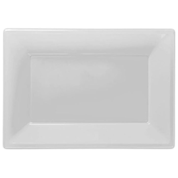 Amscan - Assiette de Service 3pcs - 32x23cm blanc ou noir