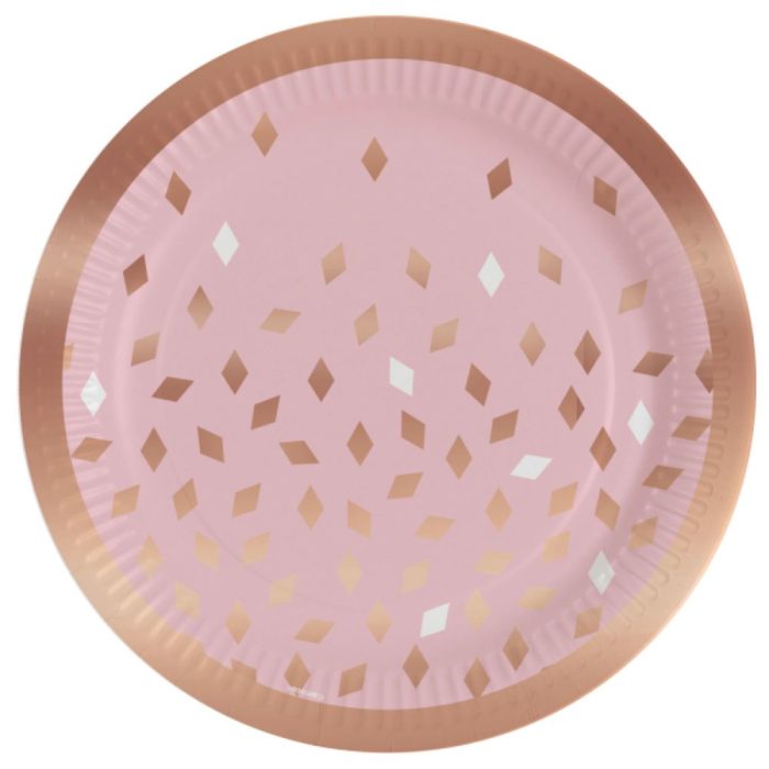Amscan - Assiettes Rose Gold- 23cm