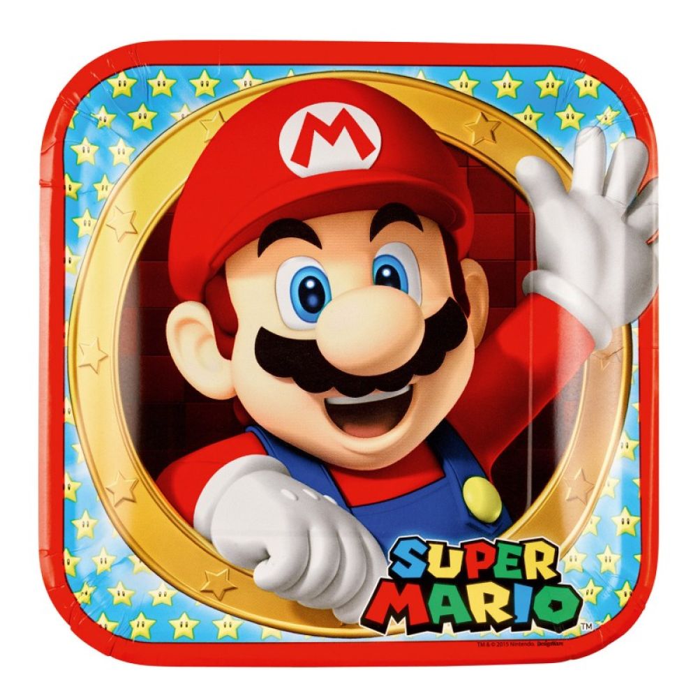 big_2085-1.jpg Amscan - Assiettes Super Mario - 23cm – Image 1