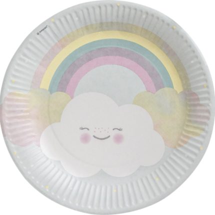 Amscan - Assiettes Arc en ciel - 23cm