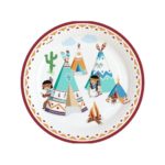 Amscan - Assiettes tipi Indien- 23cm