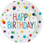 Amscan - Assiettes confetti birthday- 23cm