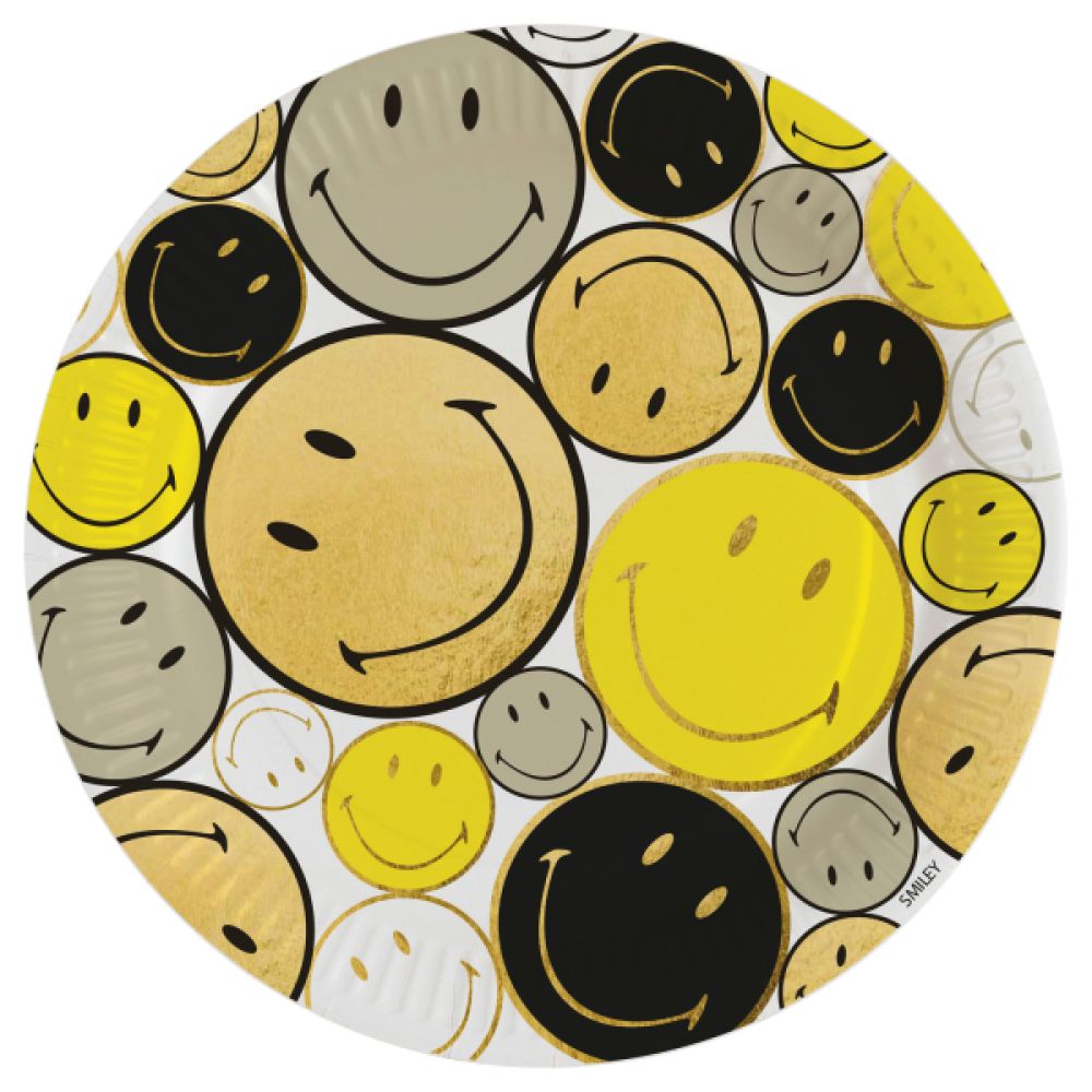big_2095-1.jpg Amscan - Assiettes smiley - 23cm – Image 1