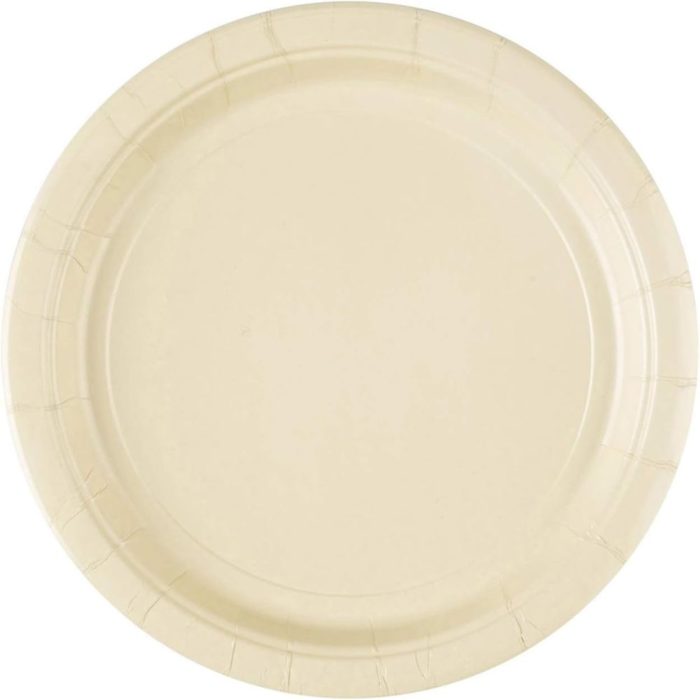 Amscan - Assiettes Creme- 23cm