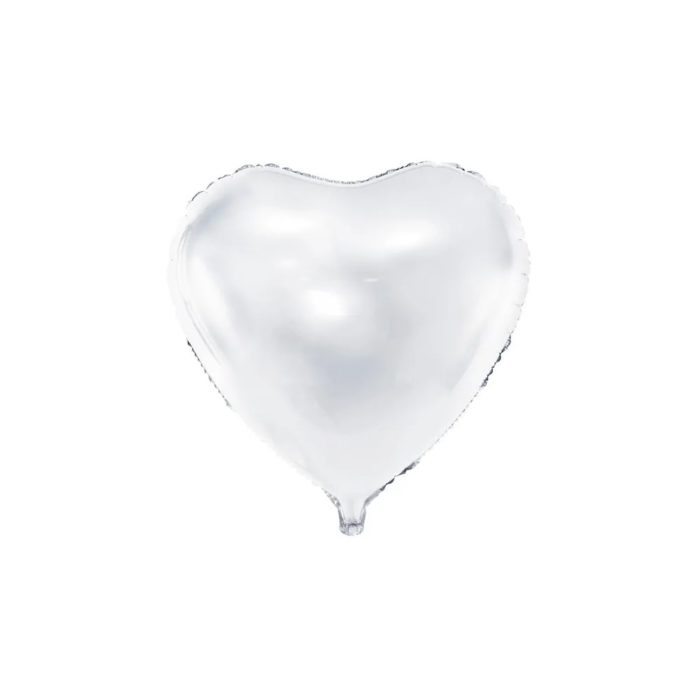 PartyDeco - Ballon coeur, 48cm, blanc