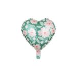 PartyDeco - Ballon coeur avec fleurs, 45cm,