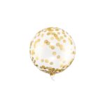 PartyDeco - Ballon Crystal Clear avec pois dorés, 40cm
