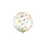 PartyDeco - Ballon Crystal Clear avec pois colorés 40cm