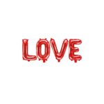 PartyDeco - Ballon Love, 140x35cm, rouge
