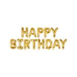 PartyDeco - Ballon Happy Birthday, 340x35cm, or