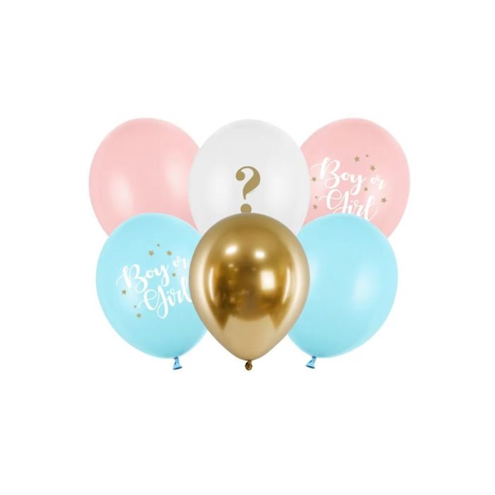 PartyDeco - Ballons 30 cm, Boy or Girl, mélange