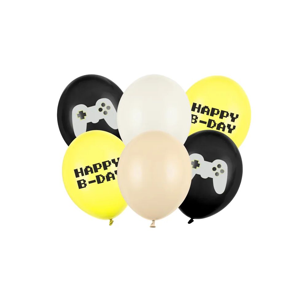 big_2159-1.jpg PartyDeco - Ballons 30 cm, gamer happy b-day, mélange – Image 1