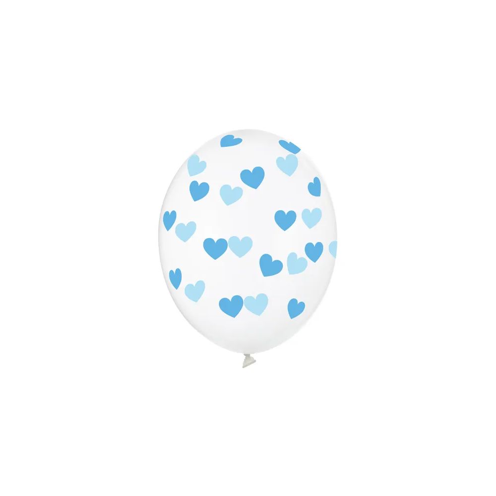 big_2162-1.jpg PartyDeco - Ballons 30 cm, Coeurs Bleu, Cristal clair – Image 1