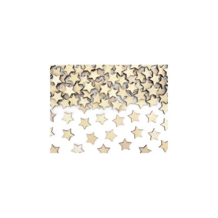 PartyDeco - Confettis Flocons en bois - étoiles 50pcs