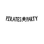 PartyDeco - Bannière Pirates - Pirates Party, noir, 14x100cm