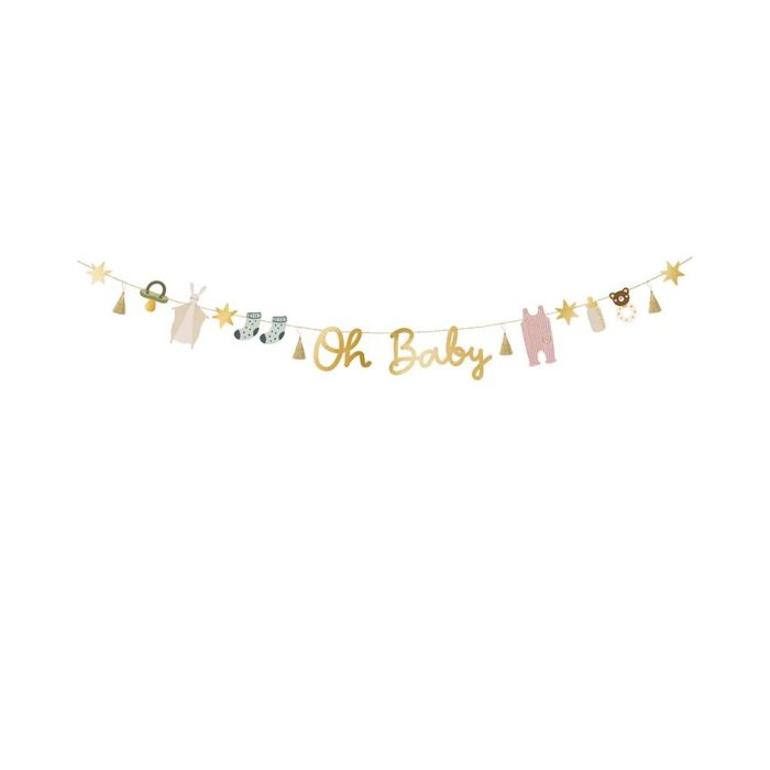 PartyDeco - Bannière Oh baby, 2,5 m