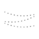 PartyDeco - Guirlande d'étoiles, argent, 3,6m