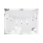 PartyDeco - Guirlande de plumes, blanche, 1,6m