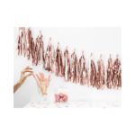 PartyDeco - Guirlande de pompon, or rose 2m