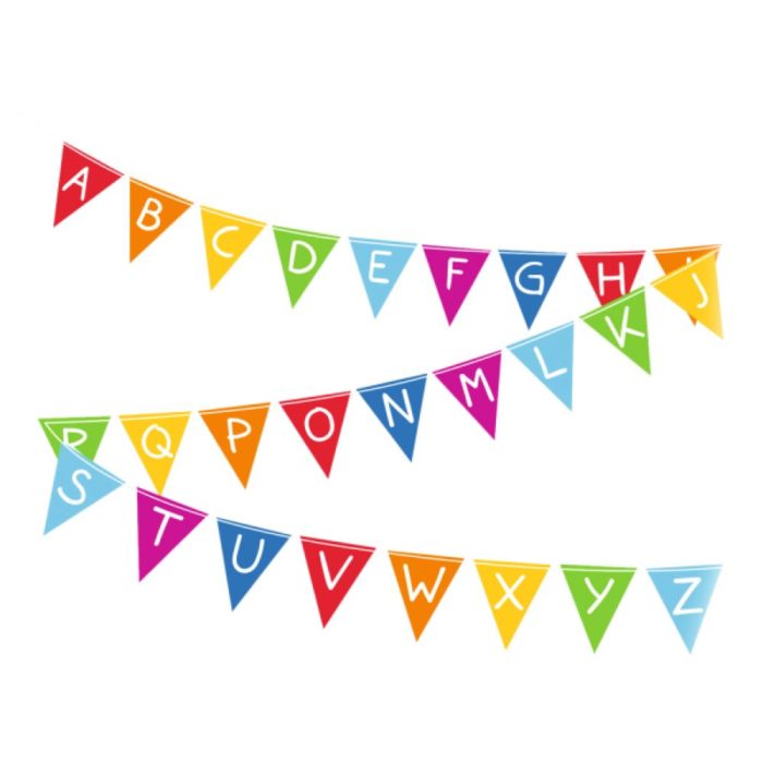 PartyDeco - Bannière fanion A-Z école 400 x 16 cm