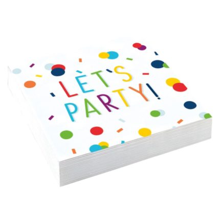 Amscan - 20 Serviettes Confetti lets party 25 x 25 cm