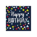 Amscan - 16 Serviettes happy birthday bleu 33x33cm