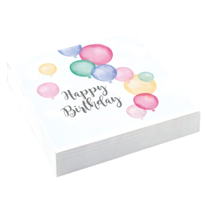 Amscan - 20 Napkins Happy Birthday Pastel 33 x 33 cm