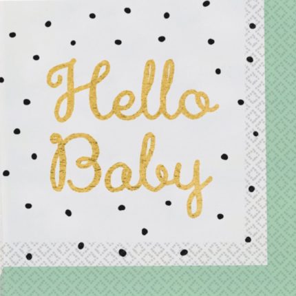 Amscan - 16 Napkins Hello Baby 33 x 33 cm