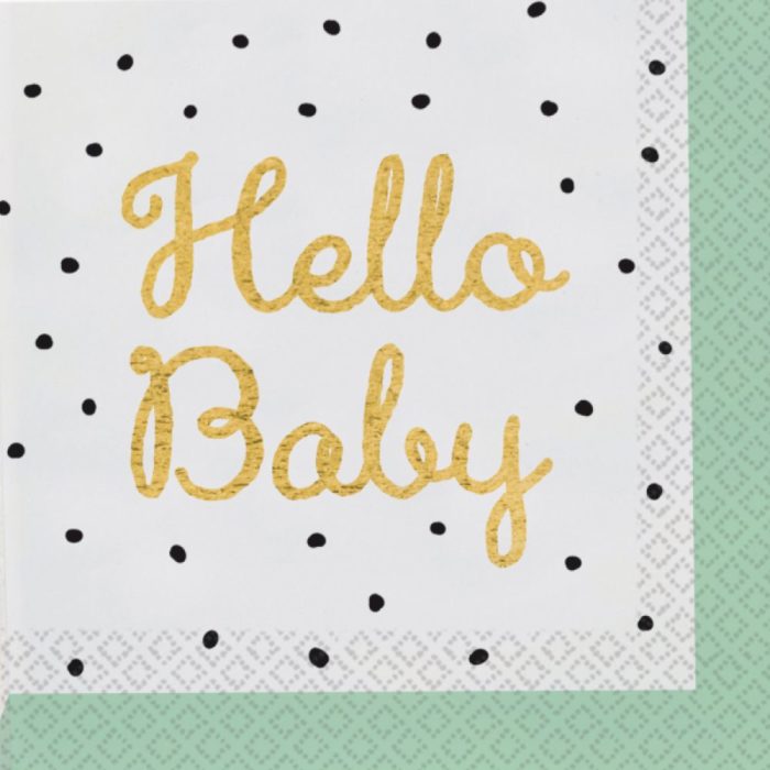 Amscan - 16 Napkins Hello Baby 33 x 33 cm