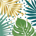 Amscan - 16 Napkins Feuilles Tropicales   33 x 33 cm