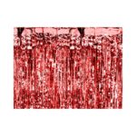 PartyDeco - Rideau de fête, rouge, 90 x 250cm