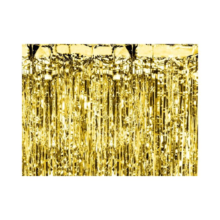 PartyDeco - Rideau de fête, or, 90 x 250cm