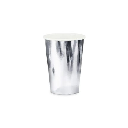 PartyDeco - Gobelets en papier argenté 220ml 6pcs